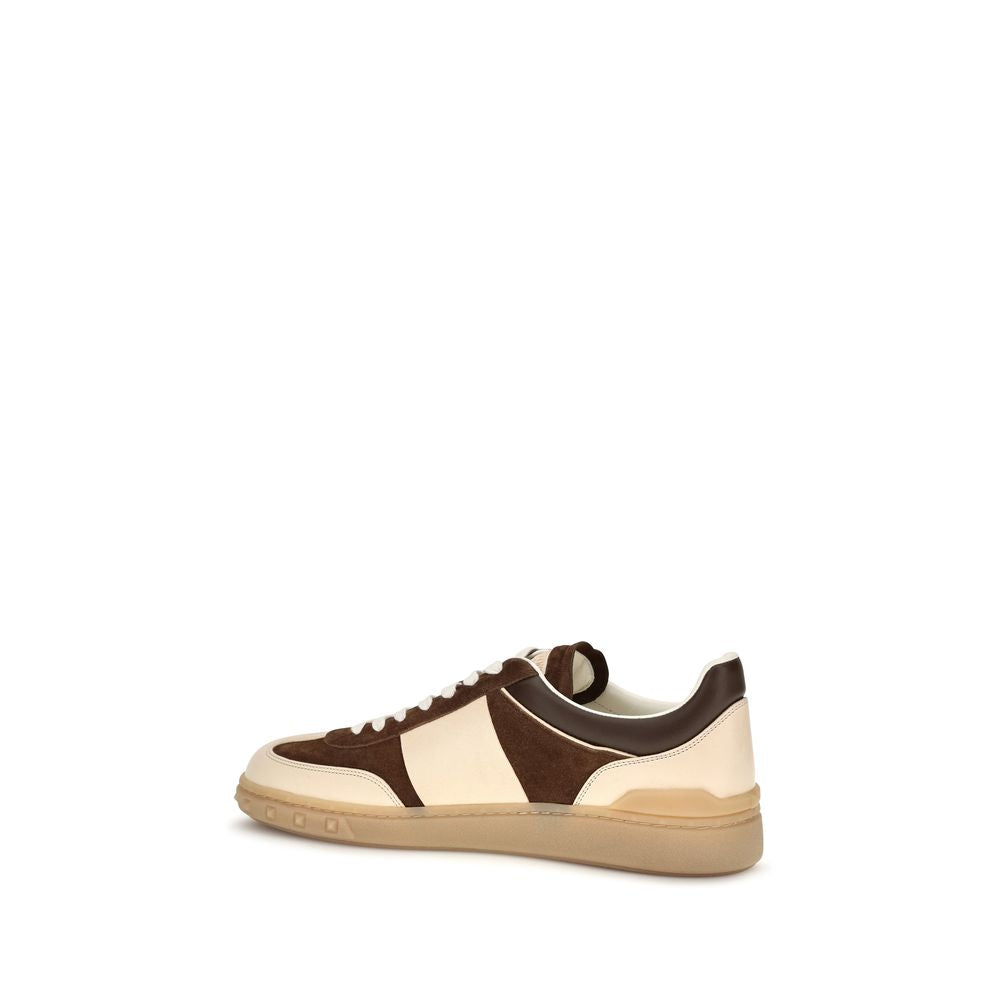 Brown Suede Leather Low Top Sneakers