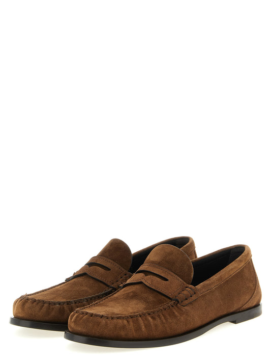 Ruskeat vasikannahkaiset slip-on-loaferit