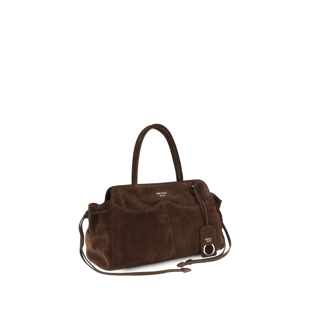 Brown Suede Leather Handbag