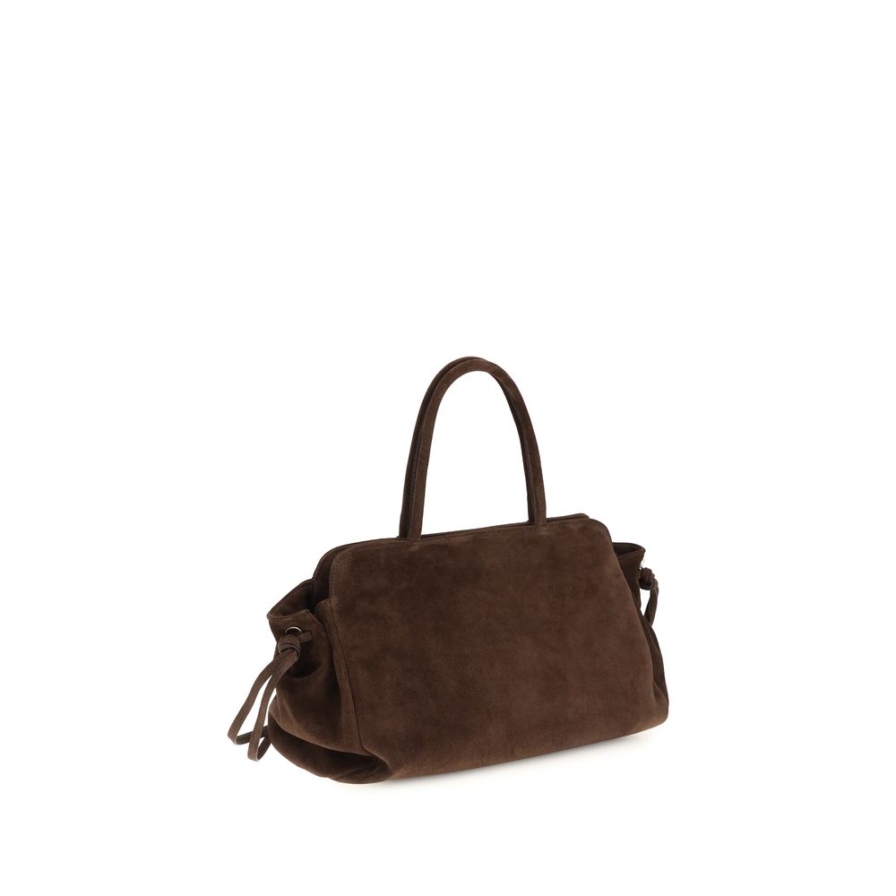Brown Suede Leather Handbag