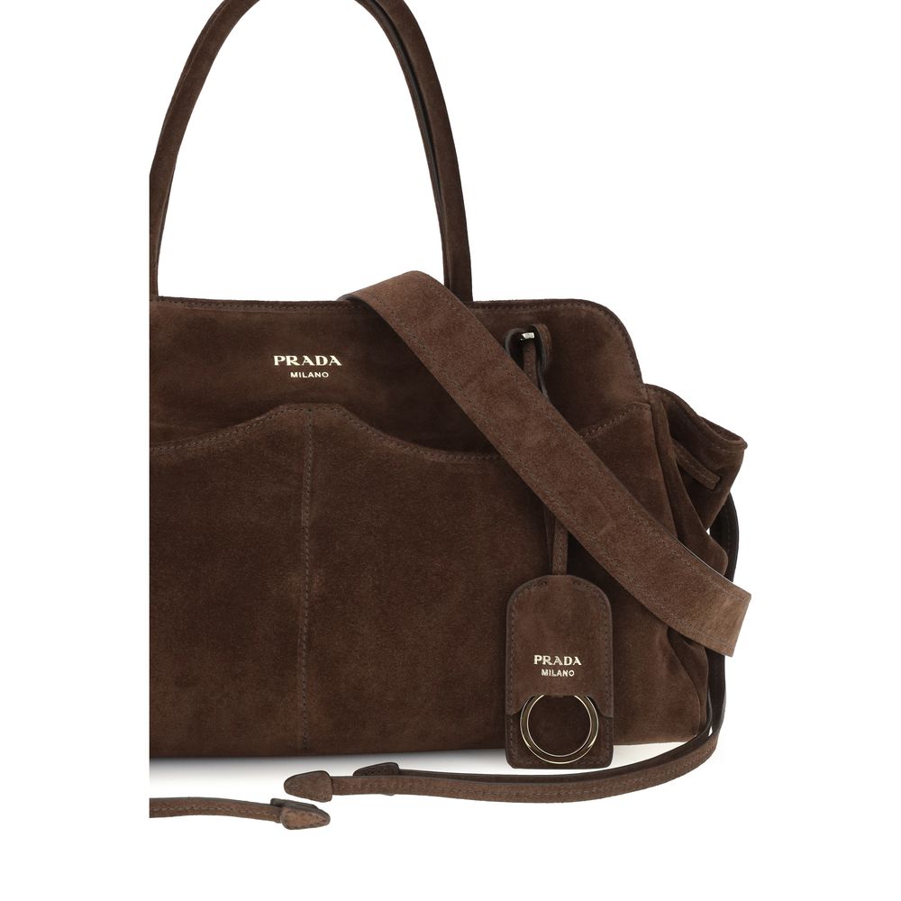 Brown Suede Leather Handbag
