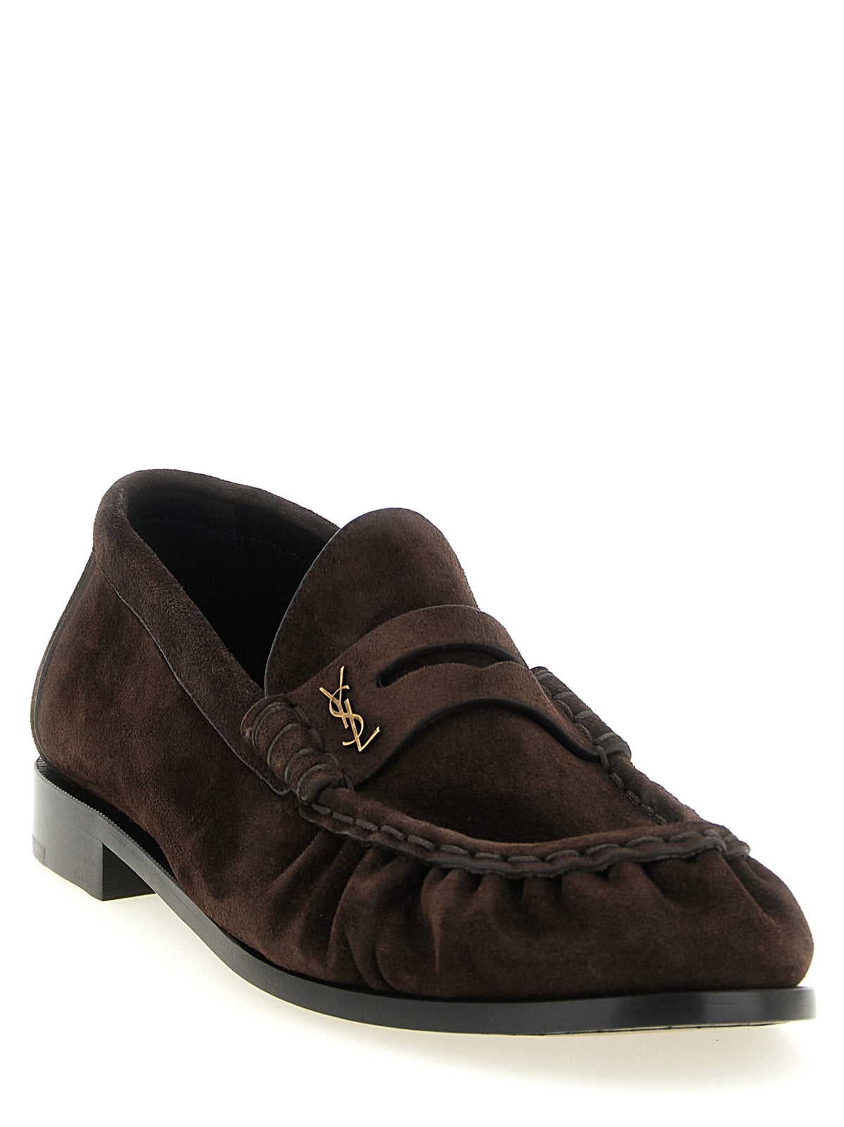 Brown Calfskin Slip-On Loafers
