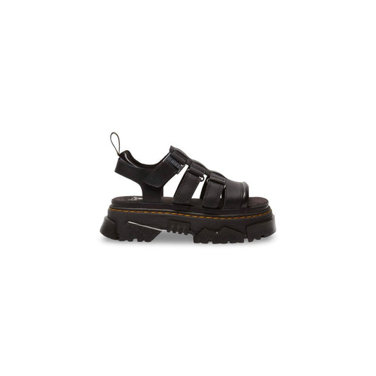 Black Leather Platform Sandals