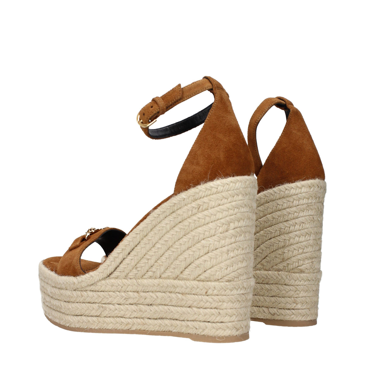 Brown Leather Wedge Sandals