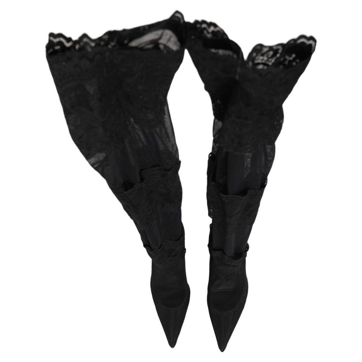 Black Over The Knee Sock Pumps Boots Shoes
