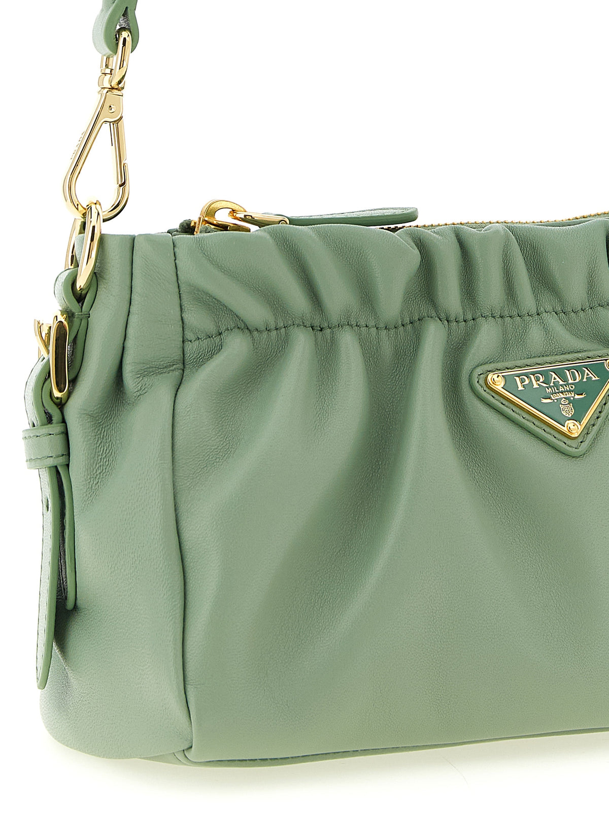 Bicolor Lamb Leather Shoulder Bag
