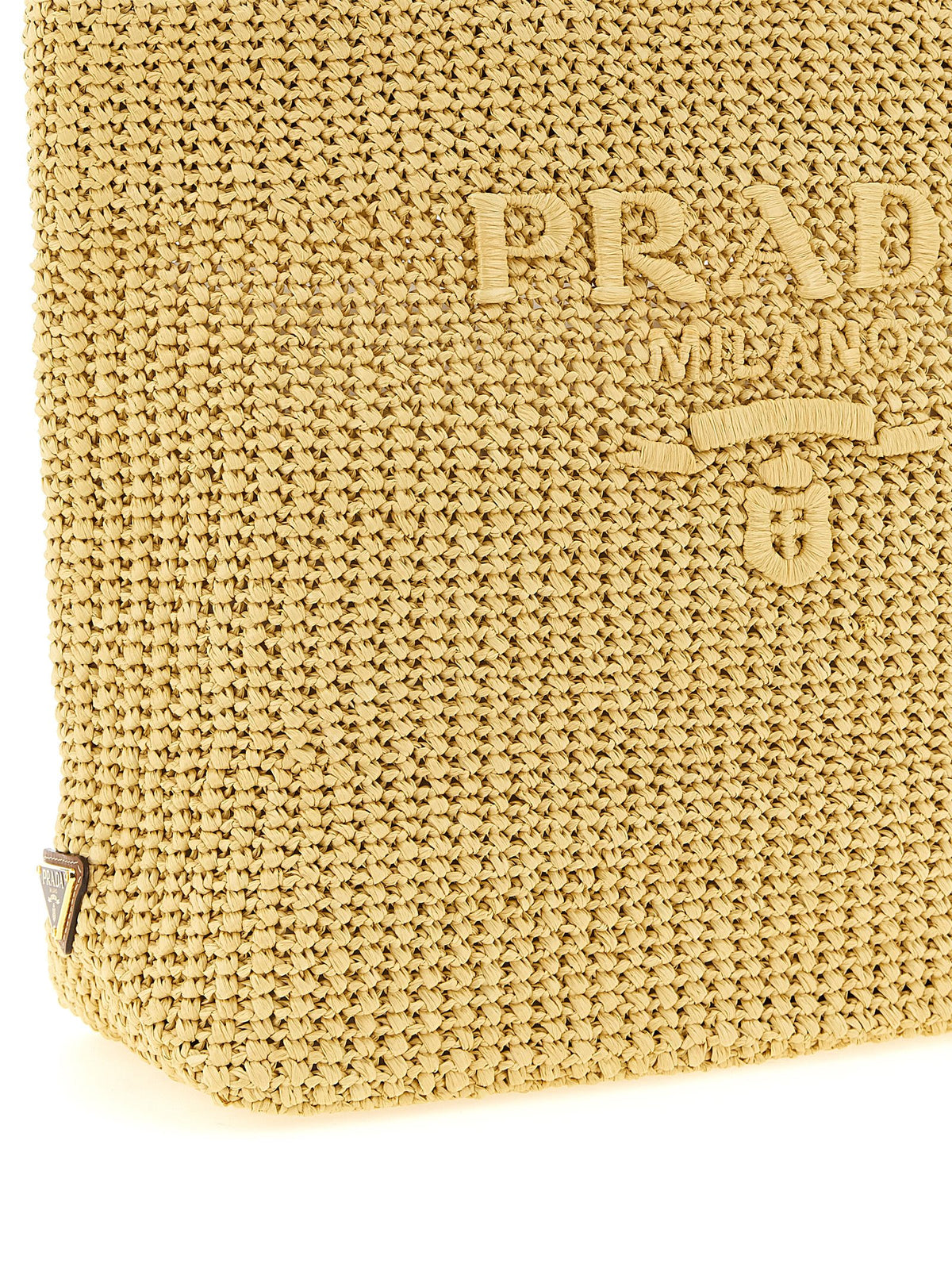 Beige Raffia Tote Bag