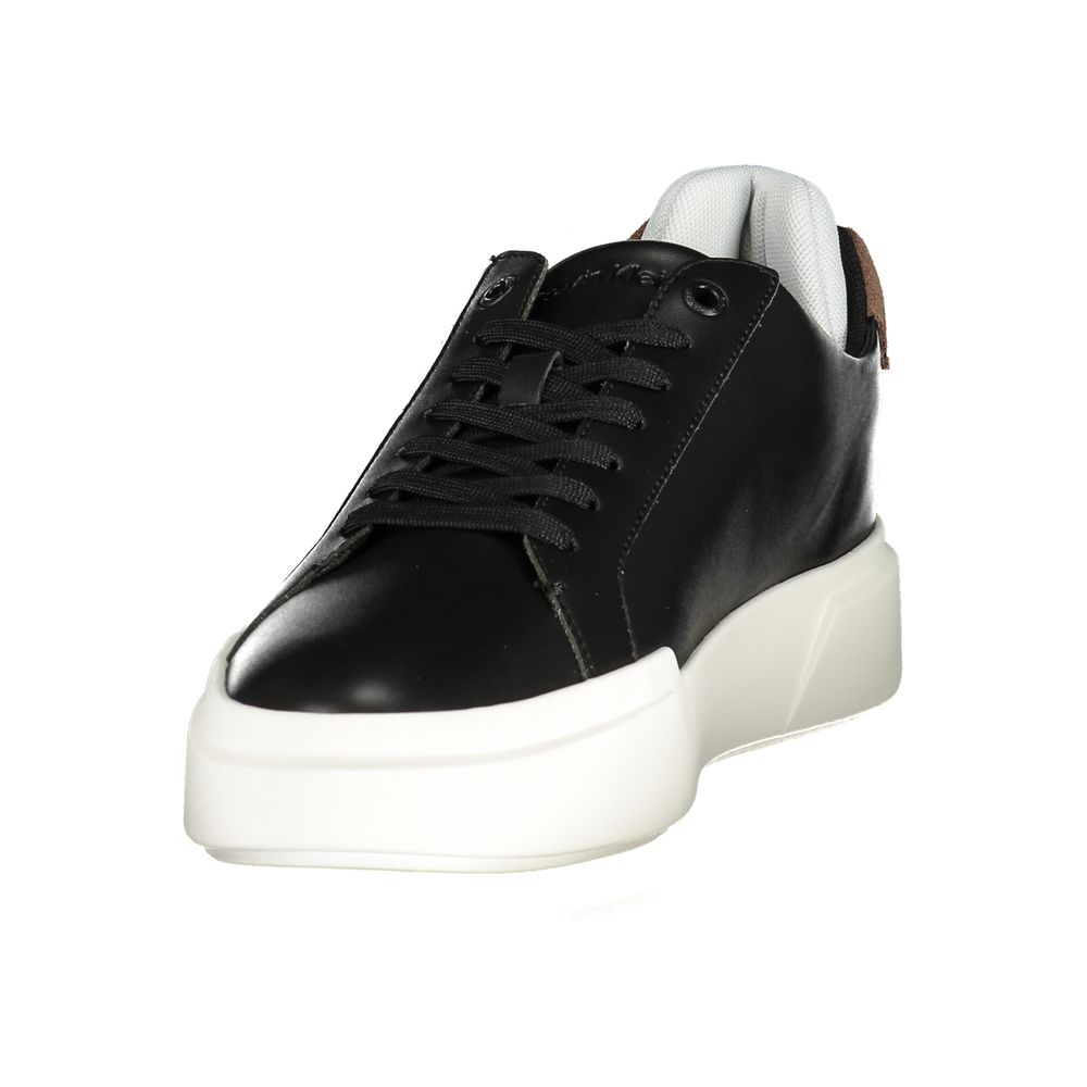 Black Polyester Athletic Sneakers