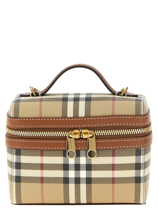 Beige Polyethylene Crossbody Bag