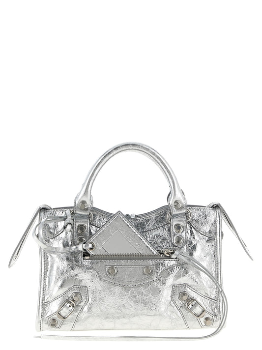 Silver Lamb Leather Handbag