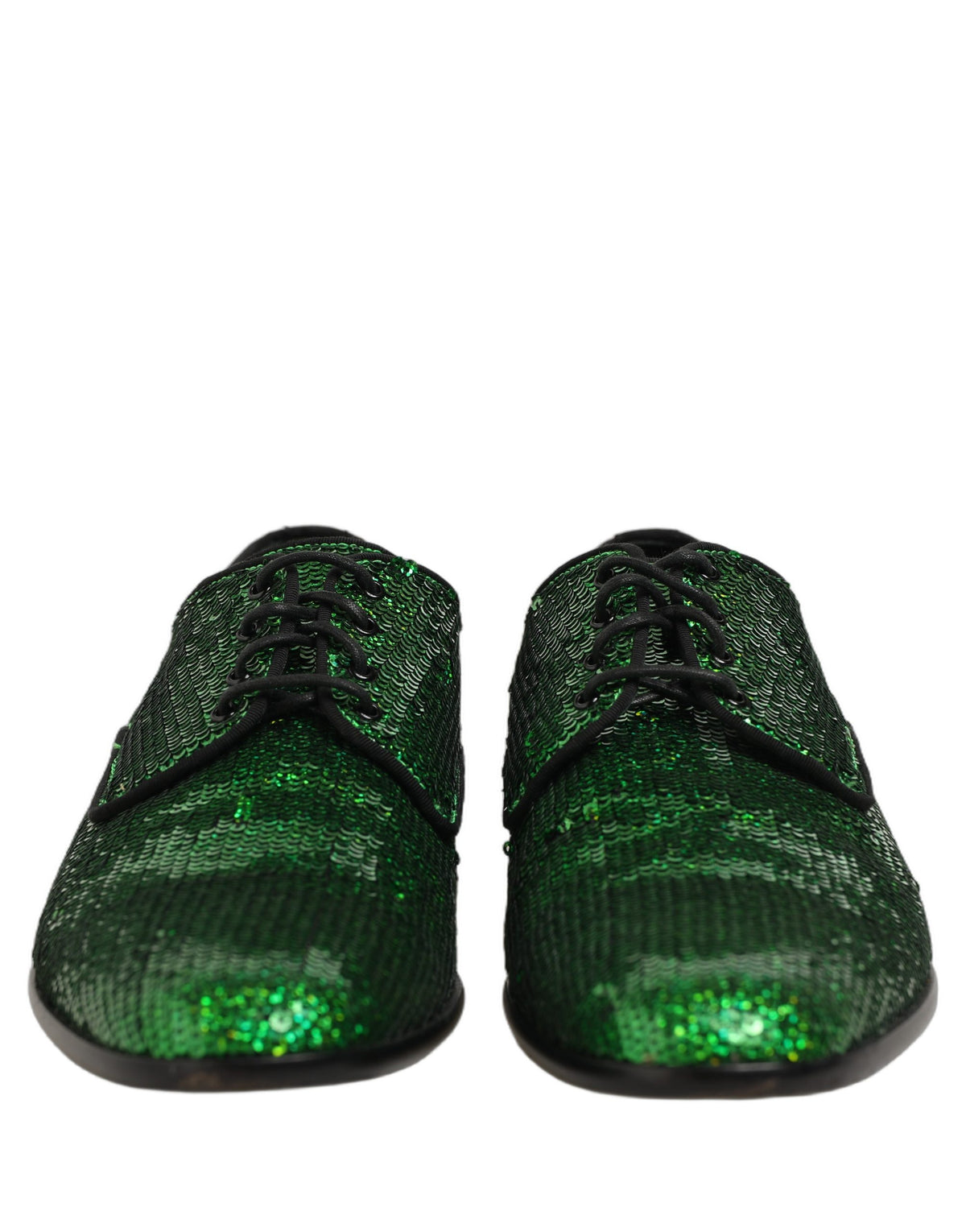 Dress Green Sequined Lace Up Men Derby Shoes