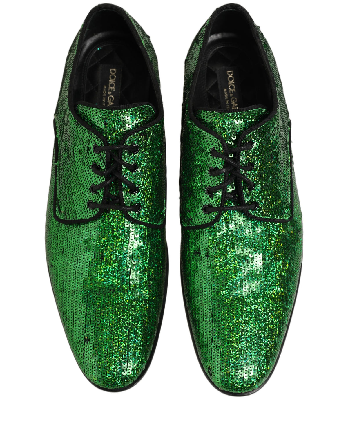 Dress Green Sequined Lace Up Men Derby Shoes