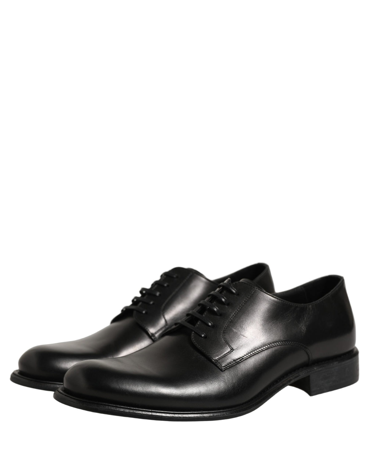 Black Calfskin Leather Derby Men Dress Shoes