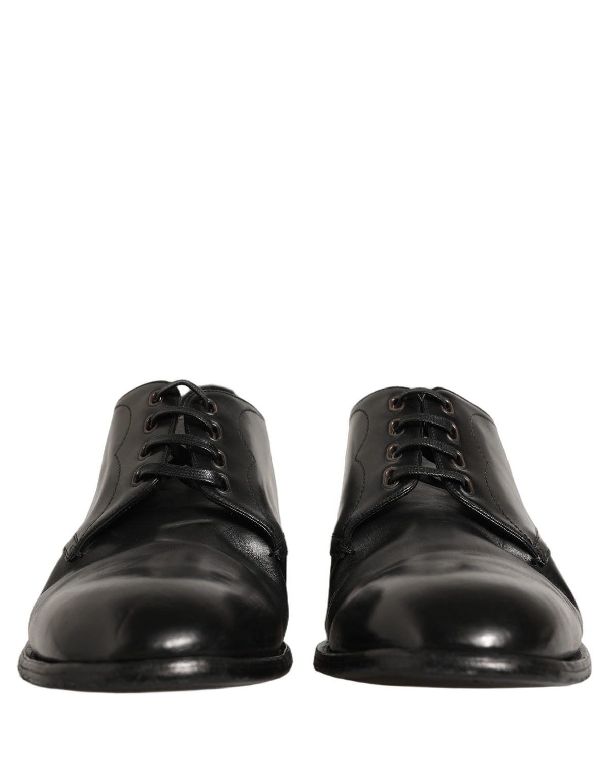 Black Calfskin Leather Derby Men Dress Shoes