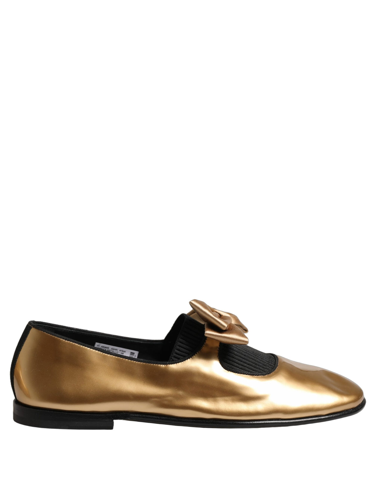 Metallic Gold Leather Flats Loafers Shoes