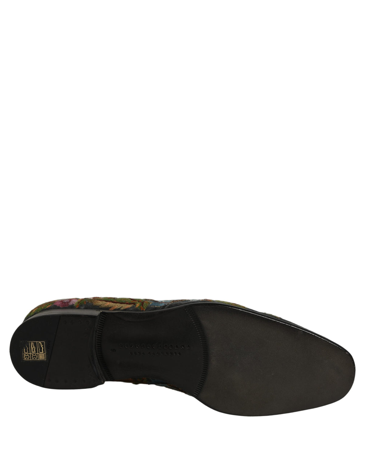 Black Velvet Floral Embroidery Loafers Shoes