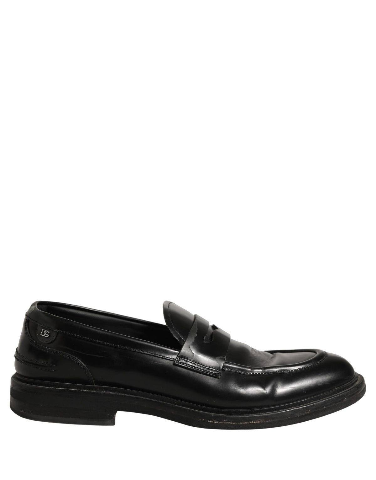 Black Brushed Calf Leather Loafers Shoes