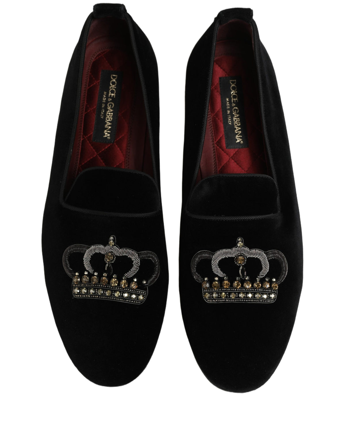 Black Crown Embellished Men Loafers Shoes