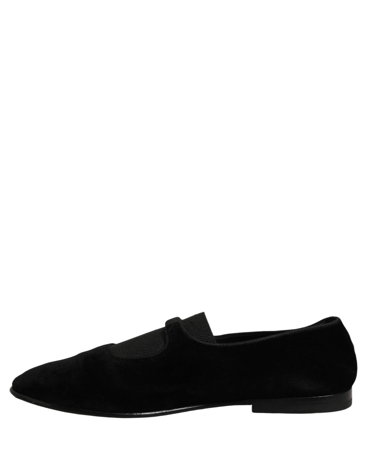 Black Velvet Slip On Slippers Loafers Shoes