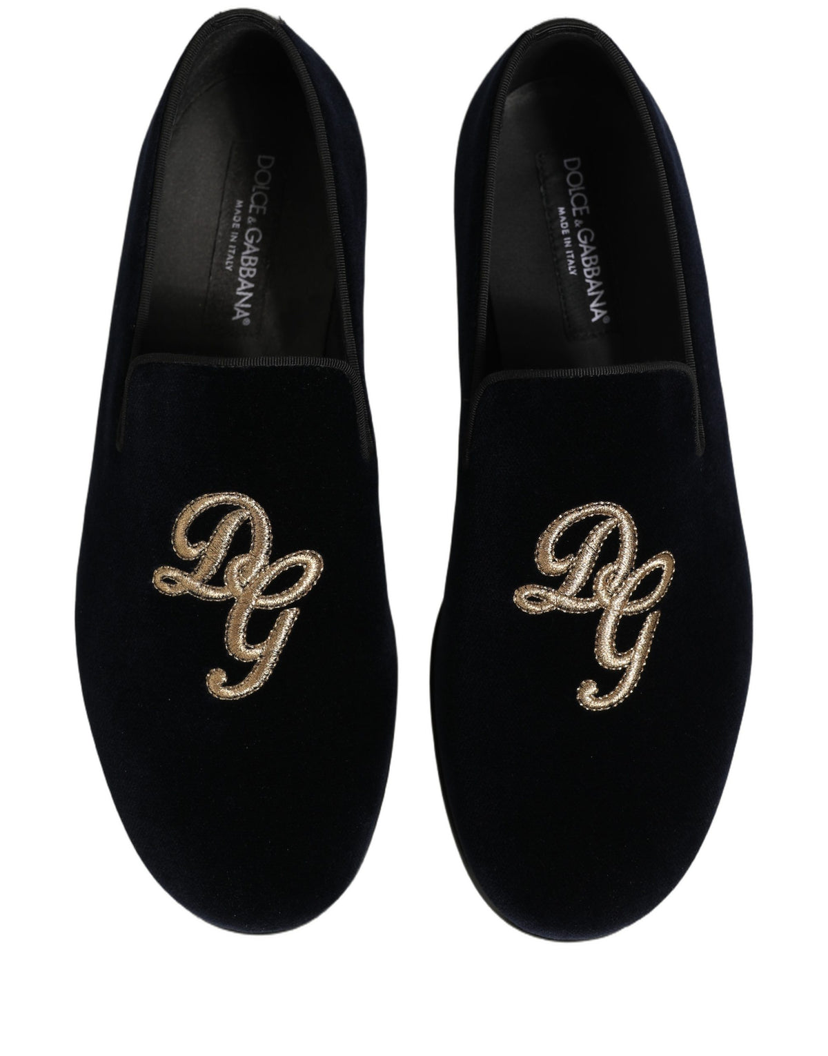 Black Suede DG Logo Slippers Men Loafers Shoes