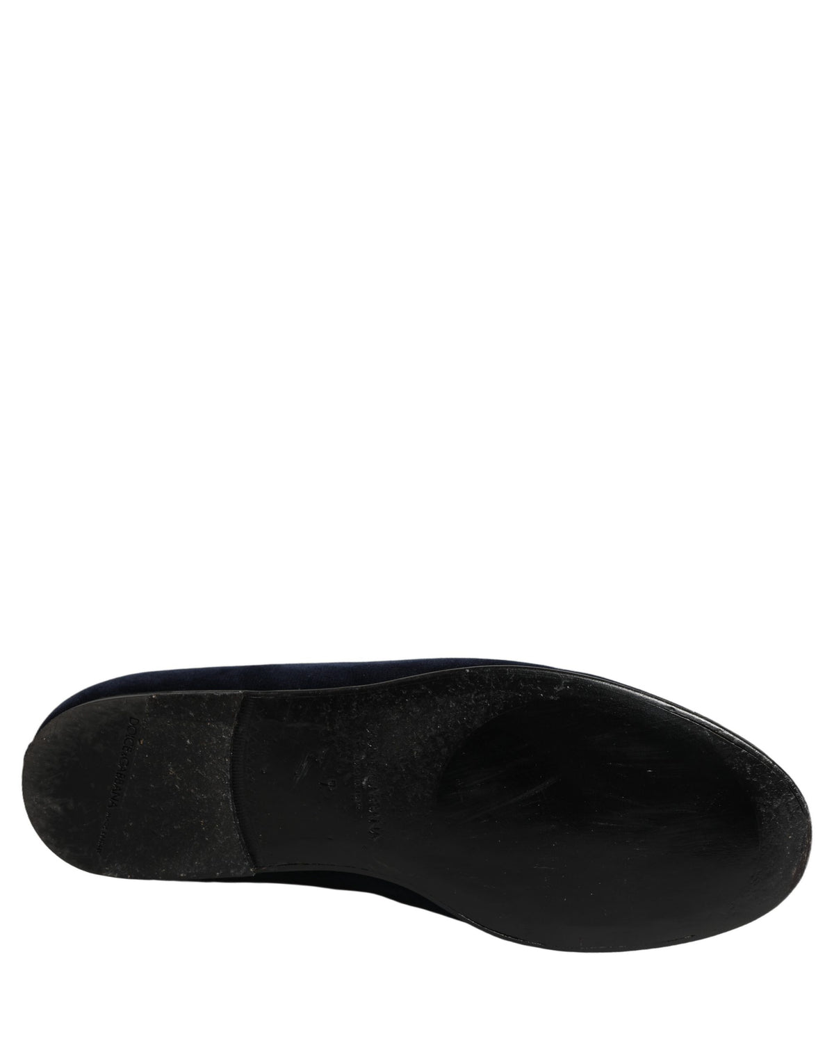 Blue Velvet Embellished Slip On Loafers Shoes