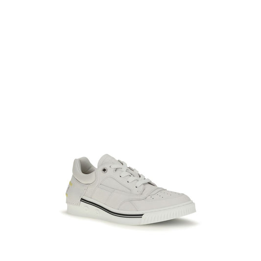 White Calf Leather Bos Taurus Low Top Sneakers
