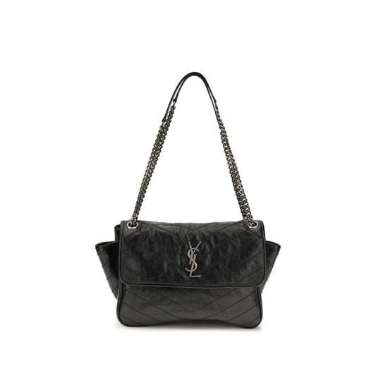 Musta nahkainen Bos Taurus -olkalaukku