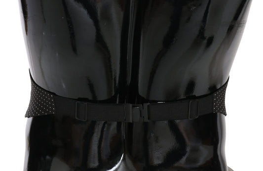 Dark Gray Dotted Waist Belt Silk Cummerbund
