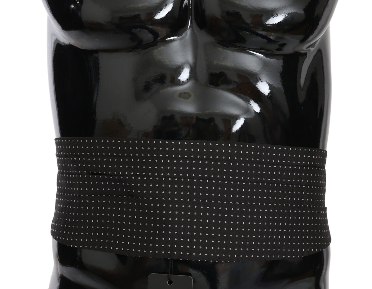 Dark Gray Dotted Waist Belt Silk Cummerbund
