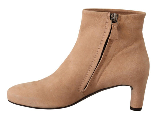 Beiget mokkanahkaiset mid heel -pumput / nilkkurit