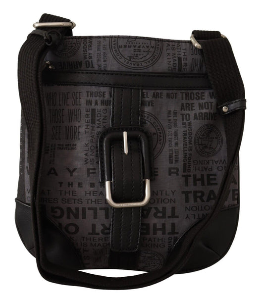 Harmaa painetun logon olkalaukku/crossbody-laukku