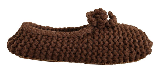 Ruskeat Slip On -ballerinajalkineet villaneulekengät