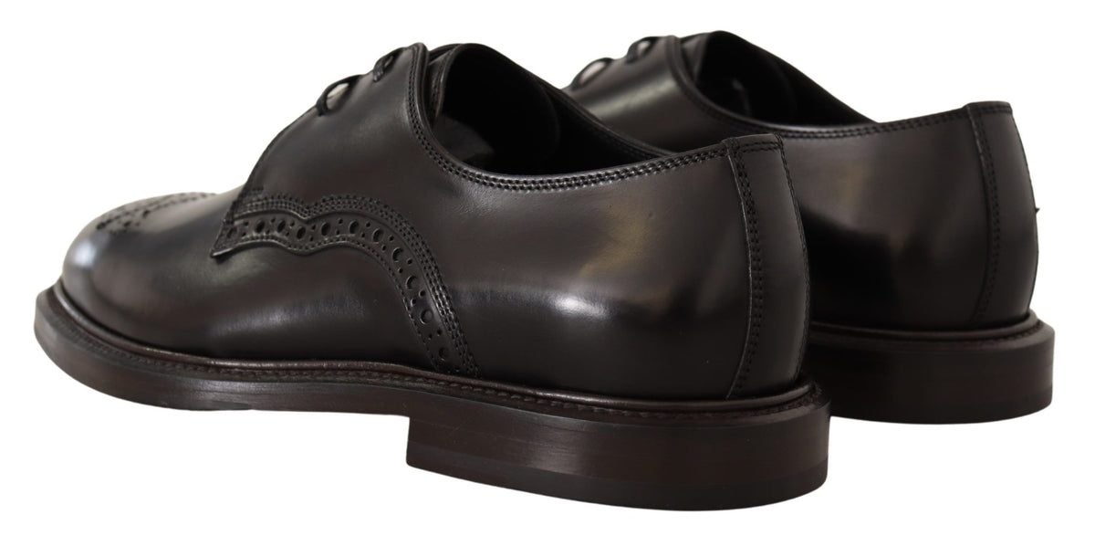 Black Leather Dress Formal Derby Shoes