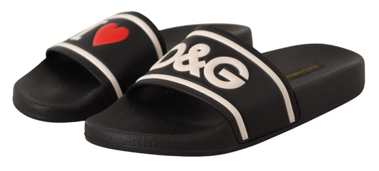 Mustat nahkaiset I Love D&G -sandaalit