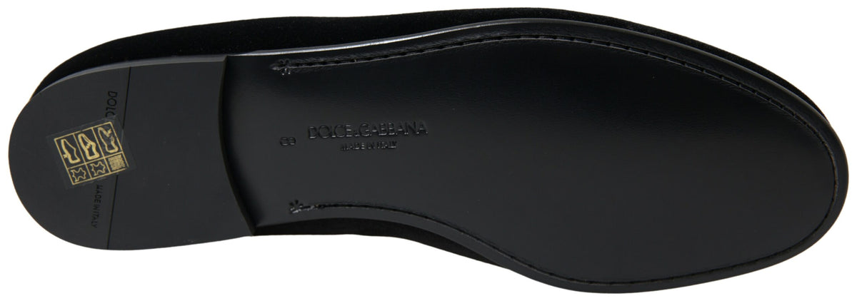 Black Velvet Loafers Formal Shoes