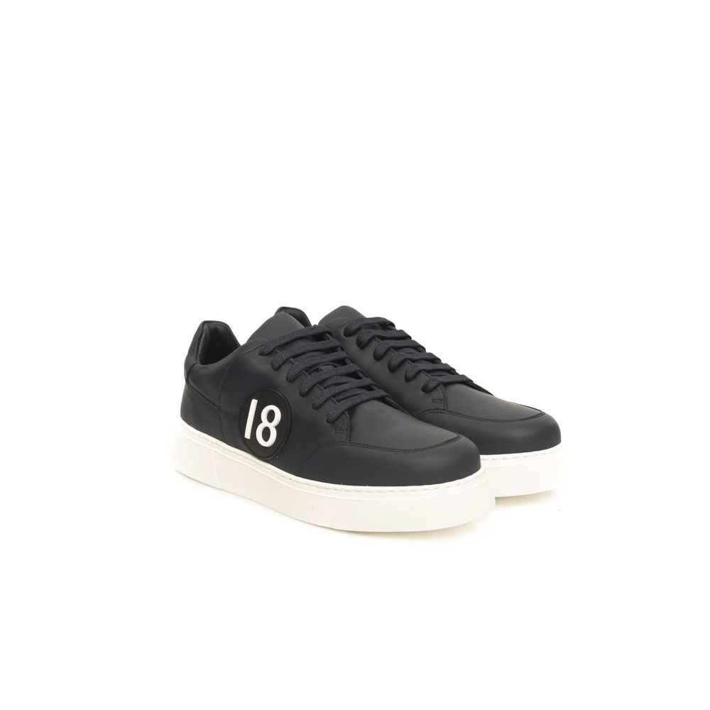 Blue Cowhide Men Sneaker