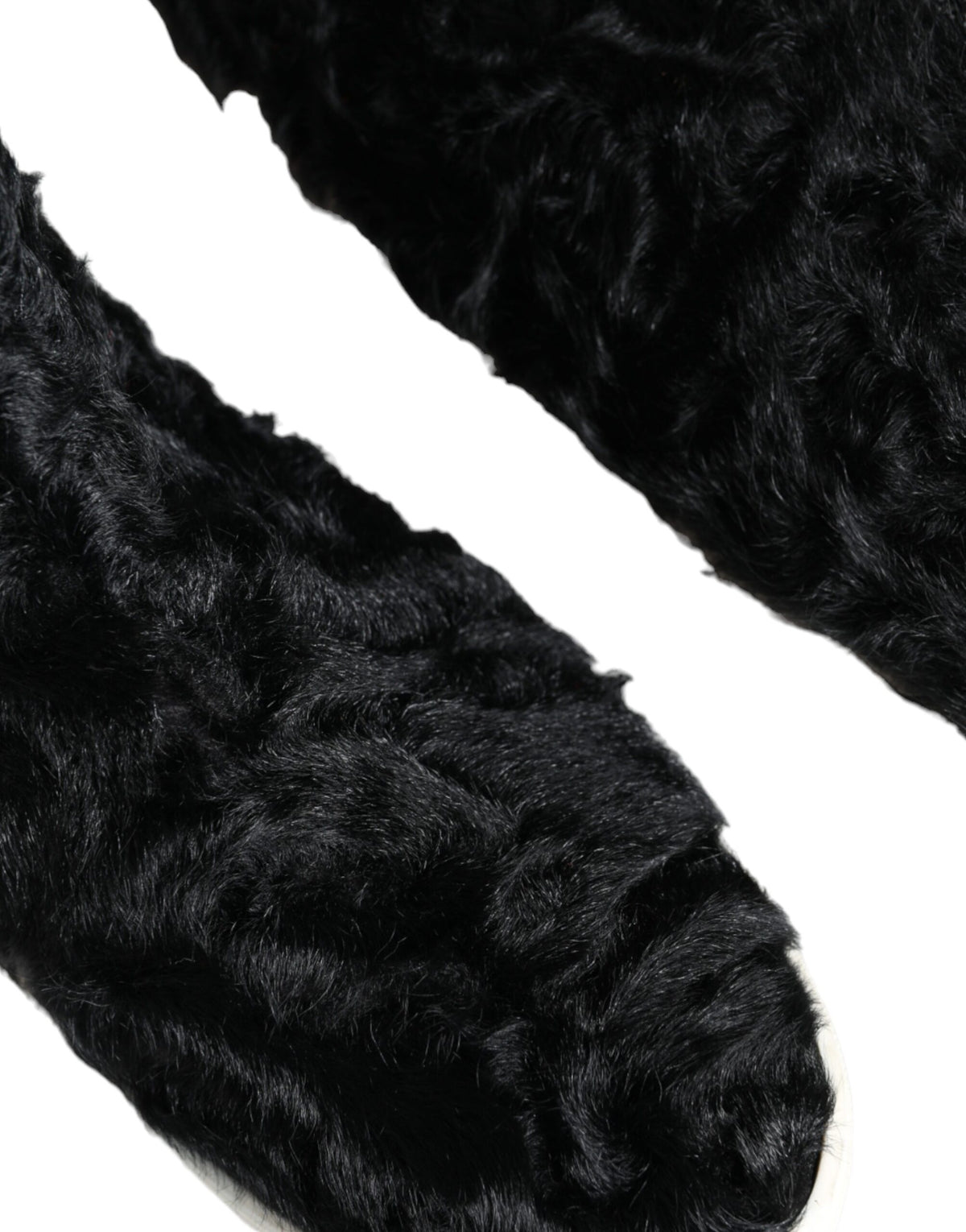 Black Xiangao Lamb Fur Leather Boots Shoes
