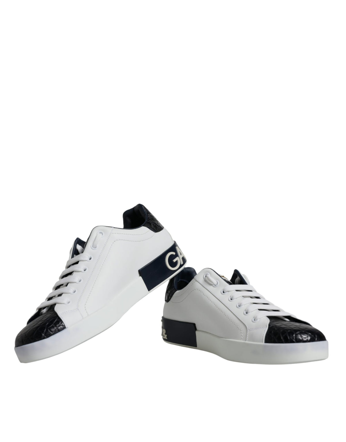 White Leather Logo Portofino Sneaker Shoes