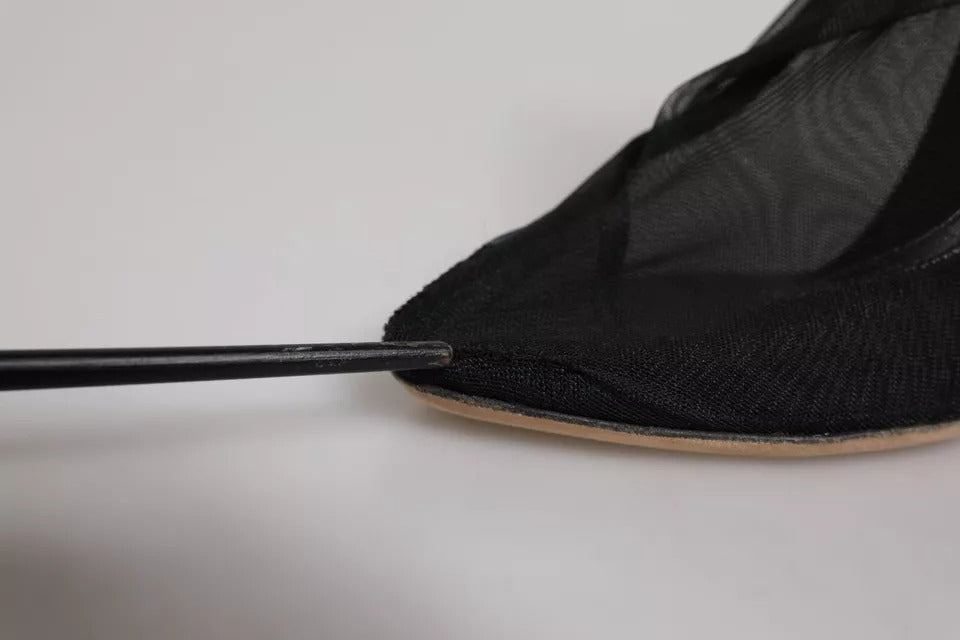 Black Nylon Stretch Mesh Sock Boots Shoes