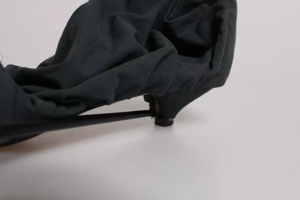 Green Cotton Sock Style Ankle Boots Shoes