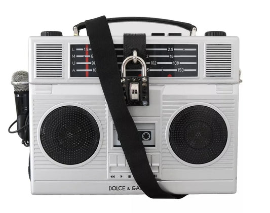 Hopeinen retro-radiomankka, rajoitettu erä, käsintehty puinen laukku