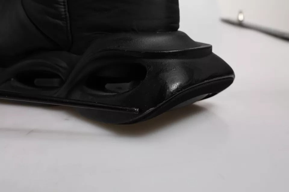 Black Slip On Wave Quilted Sneakers Shoes