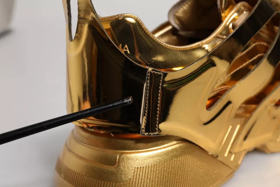 Gold Daymaster Leather Low Top Sneakers Shoes
