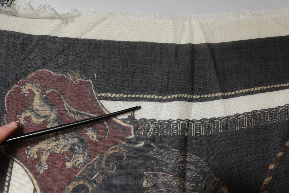 Multicolor Printed Cashmere Foulard Scarf