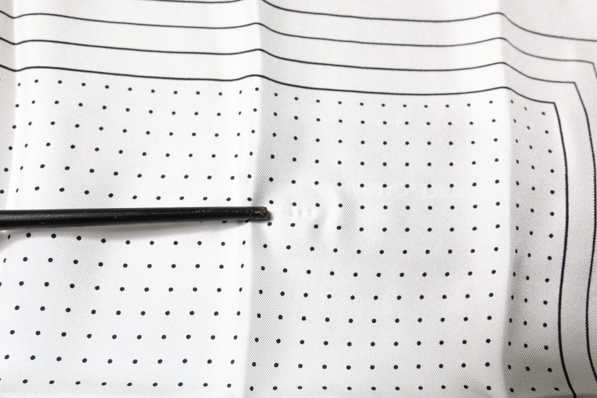 White Polka Dots Square Handkerchief Scarf