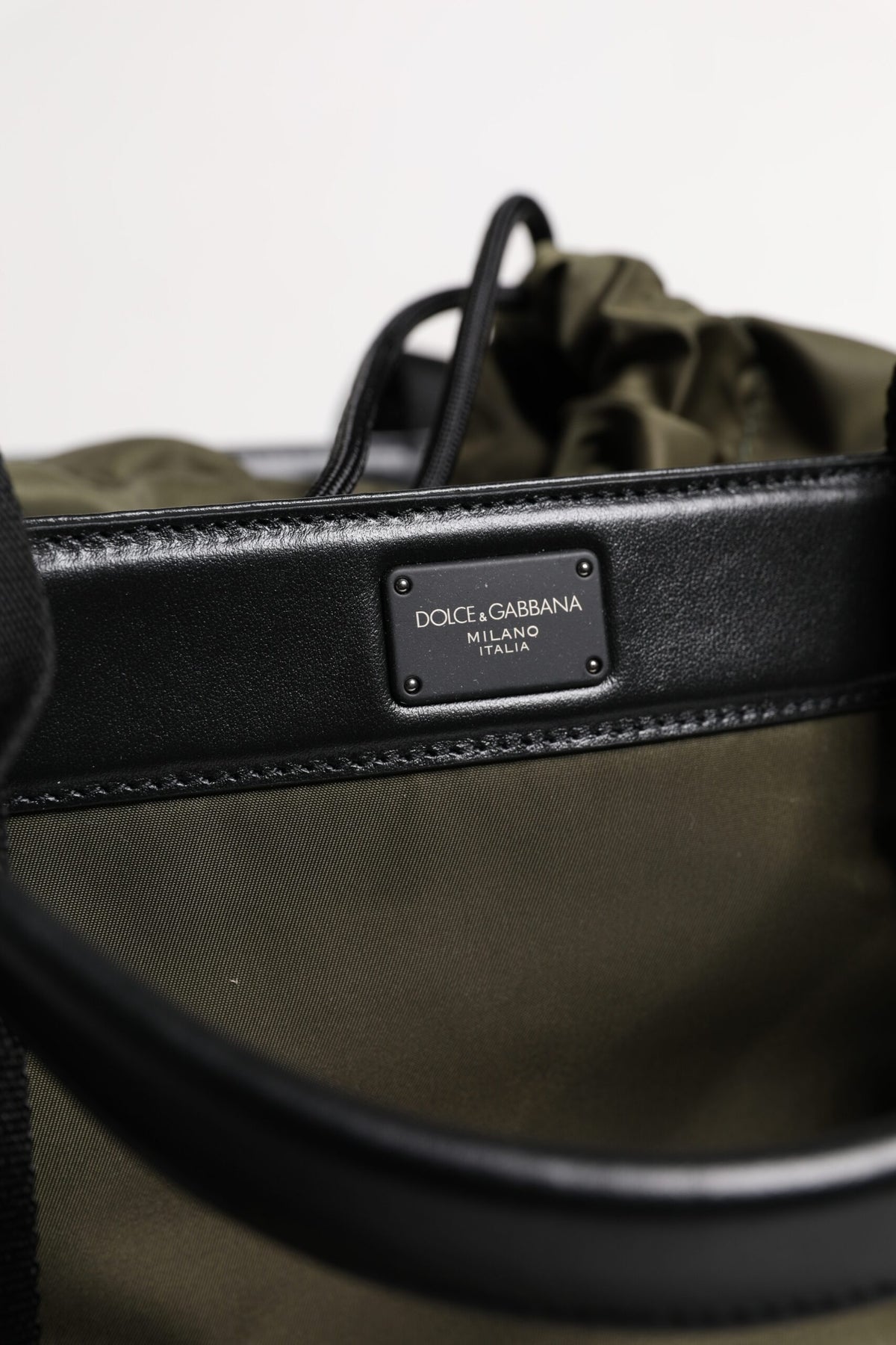 Military Green Nylon Shoulder Strap Tote Bag