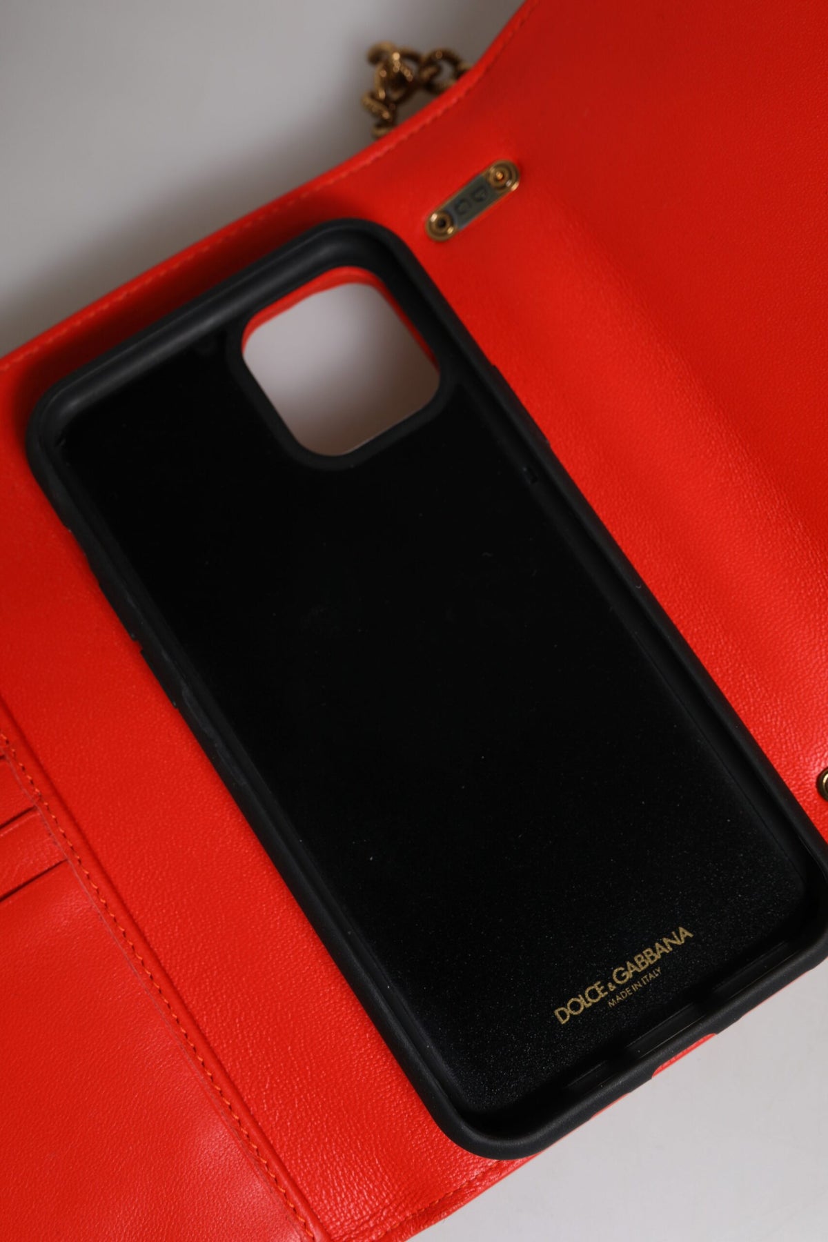 Red Quilted Devotion Crossbody Chain Phone Cover Bag