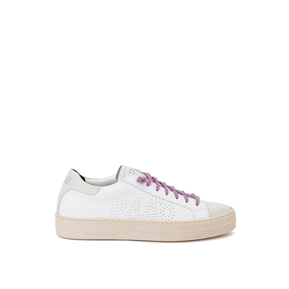 White Leather Low Top Sneakers