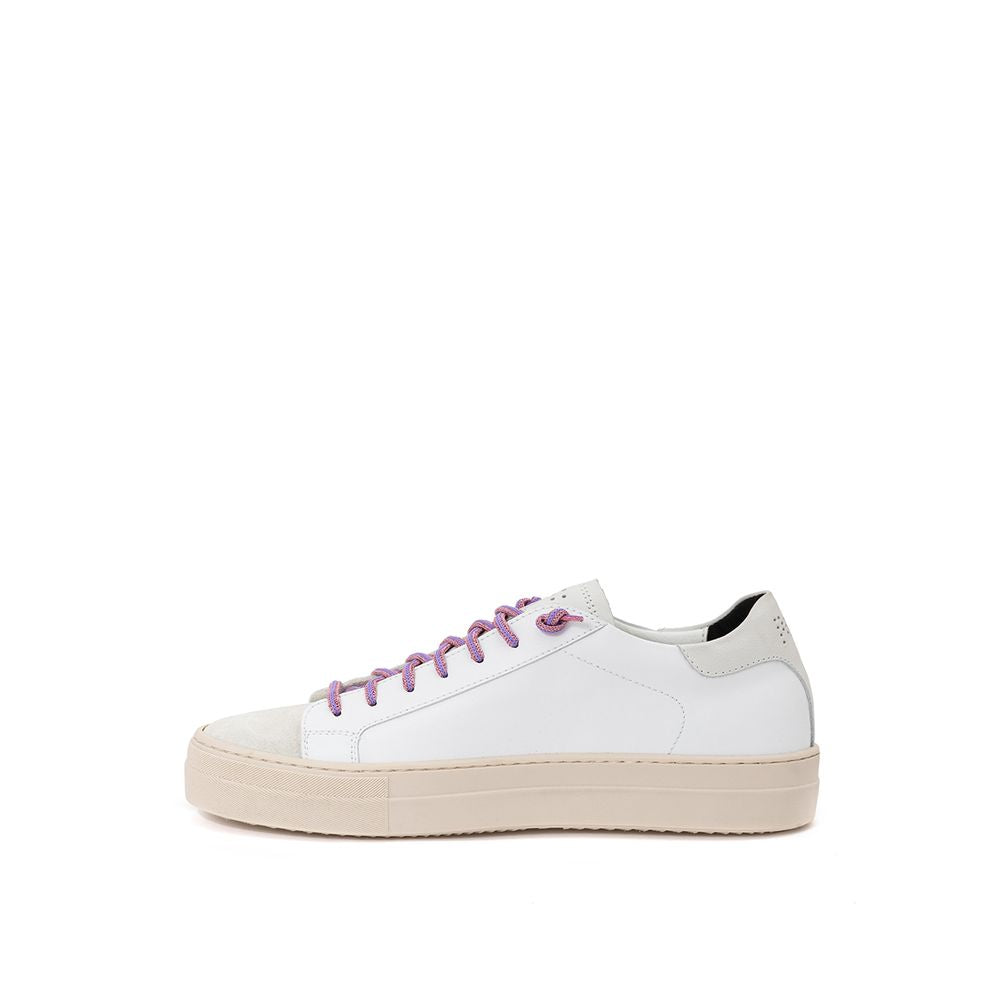 White Leather Low Top Sneakers