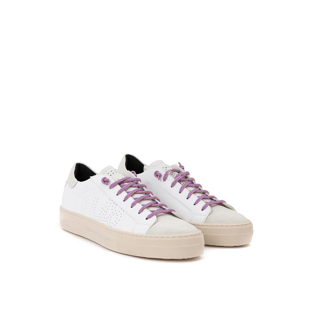 White Leather Low Top Sneakers